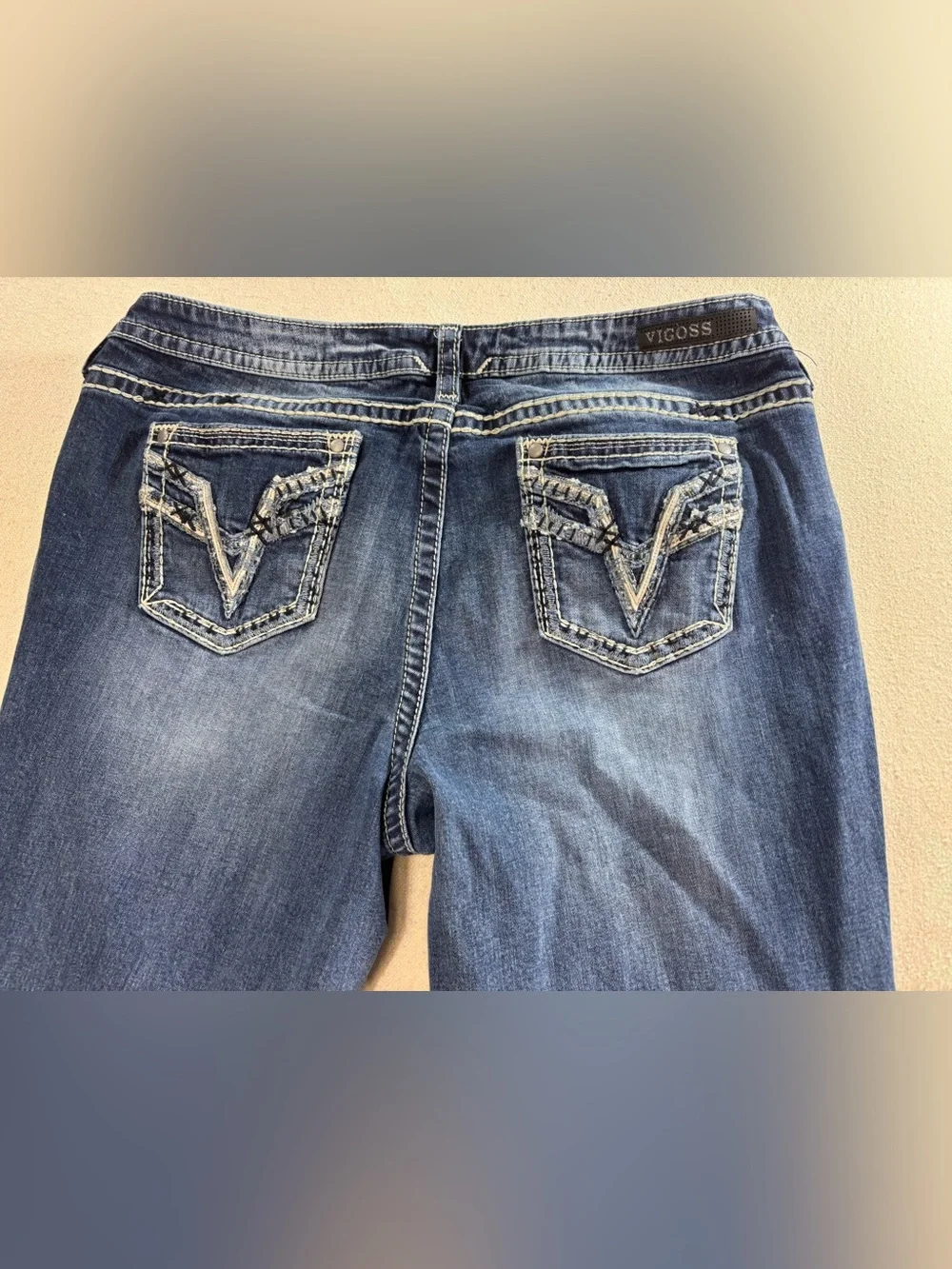 Vigoss Heritage Fit Bootcut Jeans Women’s Size 20 L33 Dark Wash Stretch Denim